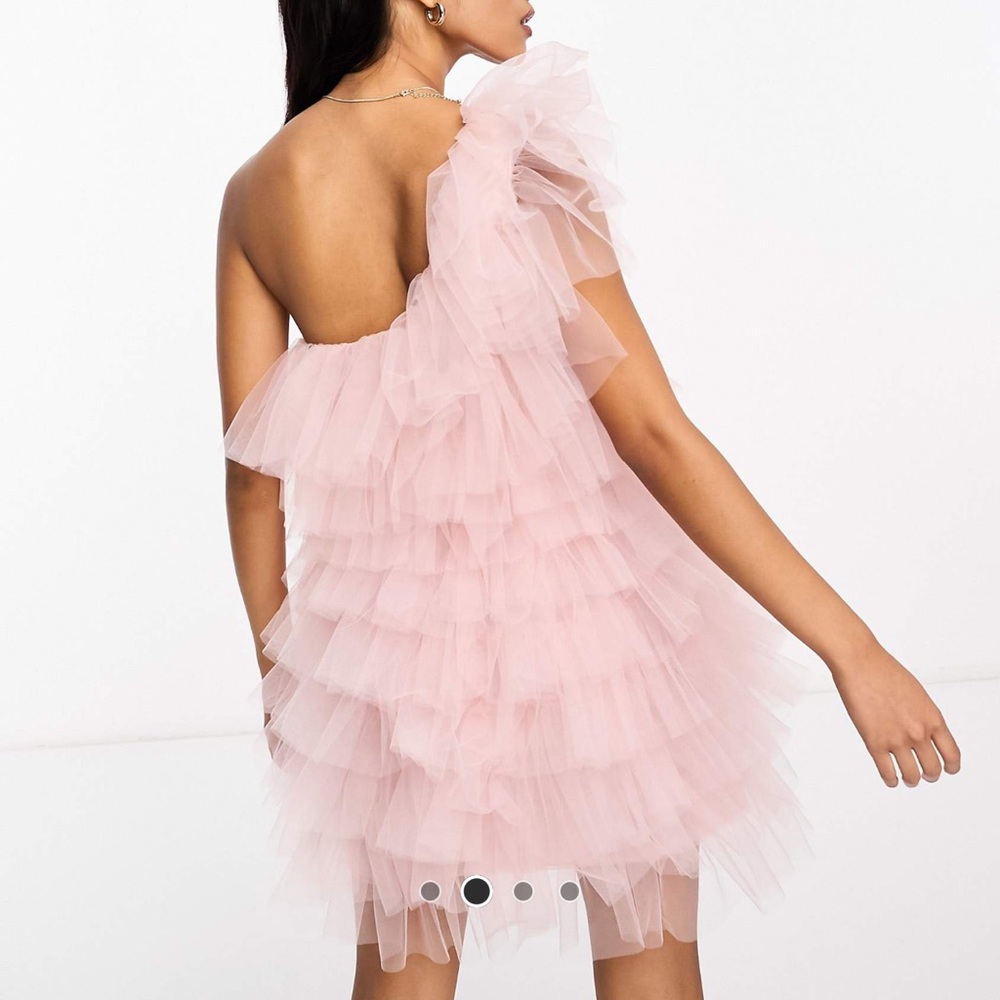 Miss Selfridge occasion mesh ruffle mini dress - Picture 2 of 2